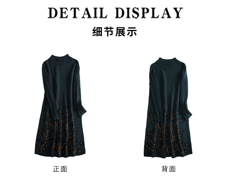 Шерстяное платье, длинное трикотажное платье, свитер, в западном стиле, средней длины, для среднего возраста 例韵 