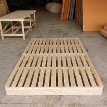 Tatami floor terrace transverse bed plate full solid wood moisture-proof and waist-protecting short bed log plus high pure natural shelf bed