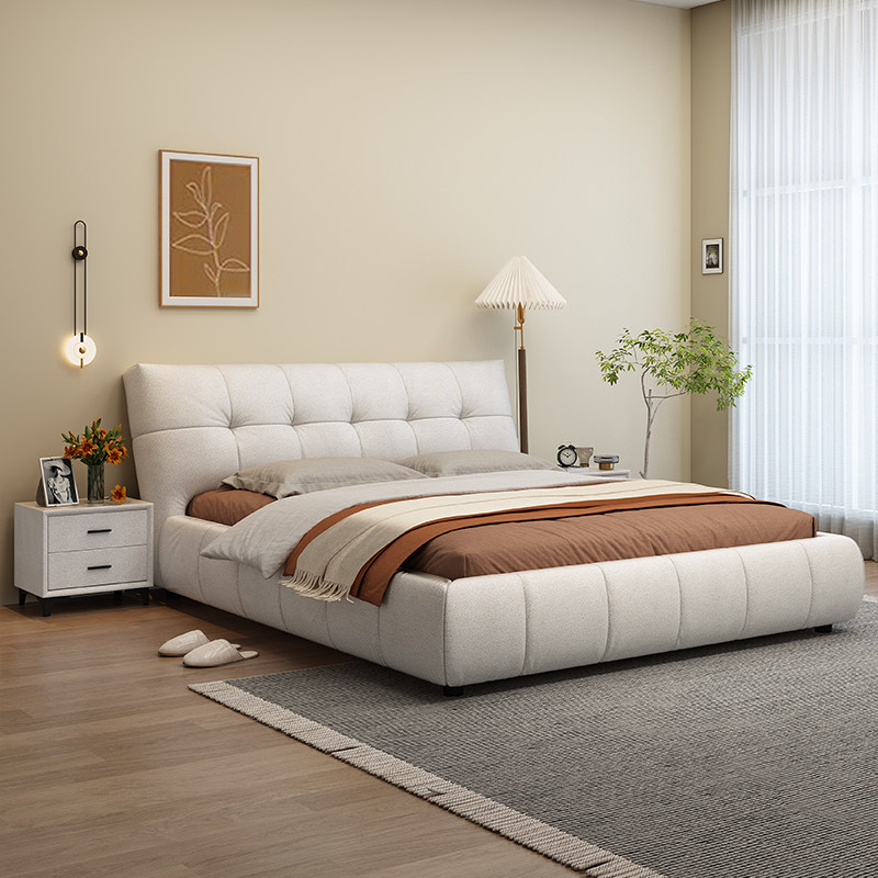 Italian minimalist puff bed wash-free technology cloth bed 1 8m double modern minimalist bread bed master bedroom net red bed