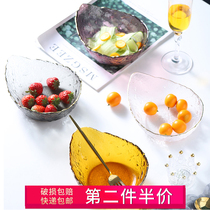 Hammer pattern glass fruit plate living room tea table home crystal salad bowl Nordic style creative modern fruit bowl