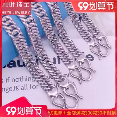 Horse whip necklace real gold gold pt950 men's platinum necklace men's platinum necklace male fashion brand boss chain