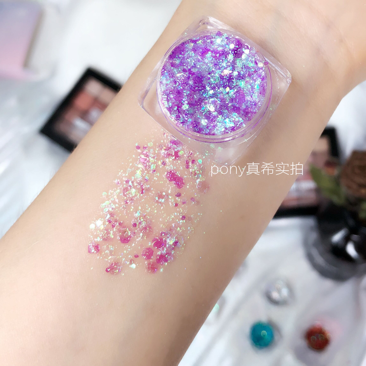 Elf Dust Lolita Nàng tiên cá quy mô Gel long lanh Kem bóng cô gái Trái tim Yêu tinh Trang điểm mắt phấn bắt sáng fenty