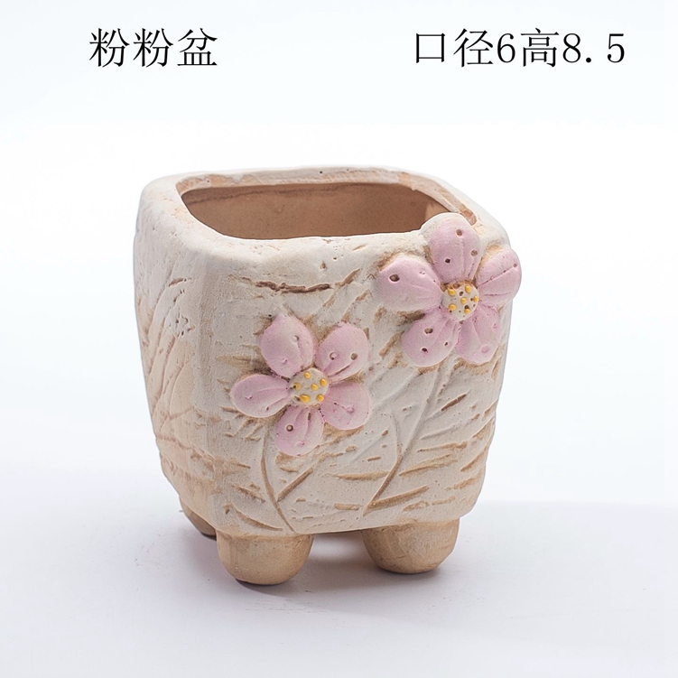 Coarse pottery breathable household ceramics creative move girl heart of large diameter small old running the jubilee meaty plant flower pot