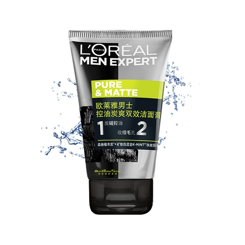 L'Oreal, очищающее молочко от черных точек, крем, контроль жирного блеска, анти-акне, сужает поры