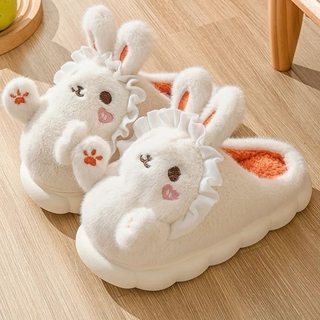 Winter Cute Cartoon Indoor Cotton Slippers for Women, Suitable for Outdoor Wear, Thick-Soled, Non-Slip, Warm, Maternity Plush Shoes