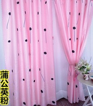 Dress curtains Finished blackout curtains Free hole installation warm rental house dormitory small short bedroom simple