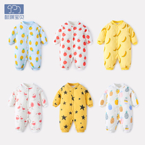 Baby clothes autumn and winter female newborns winter dress thickened climbing to serve male baby outside to wear warm pure cotton one-piece clothes