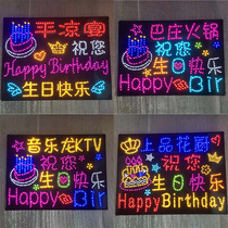KTV hotpot restaurant happy birthday hand held led luminous light sign customized luminous words customized birthday sign