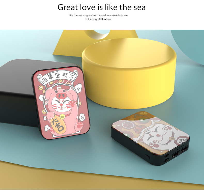 Sạc mini kho báu 10000 mAh nữ cầm tay siêu mỏng, kính 20000M Apple dễ thương nam di động nhanh sạc điện vivo Huawei oppo kê điện thoại di động dung lượng lớn sạc flash nhỏ gọn - Ngân hàng điện thoại di động sạc dự phòng redmi 20000mah