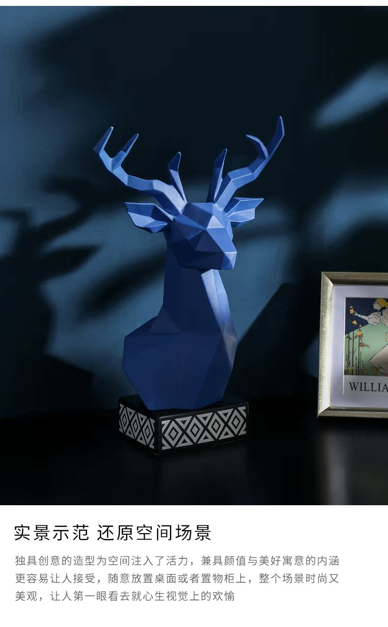 Nordic light key-2 luxury deer head furnishing articles show the sitting room porch ark, ceramic handicraft designer household soft outfit decoration