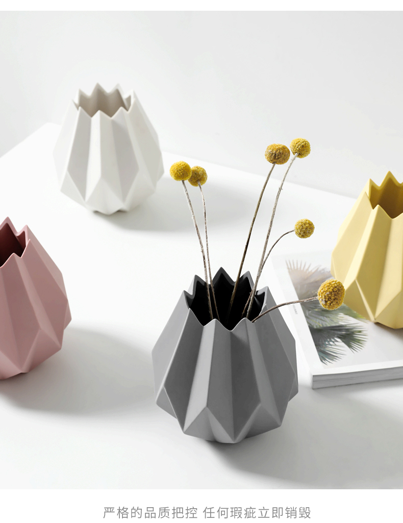The Nordic ins wind ceramic furnishing articles sitting room porch table vase vase dried flower decoration home decoration