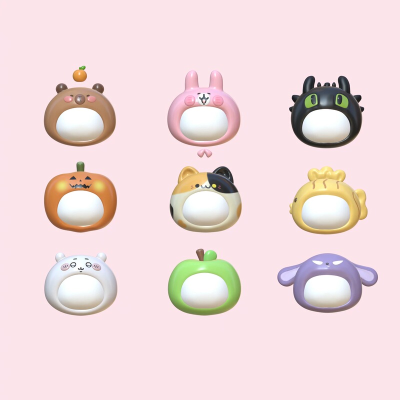 【In Stock, Authentic and Authorized】 Black Bean Cake Headgear Series Blank Face Wearable Nail Art Accessories Nail Mold