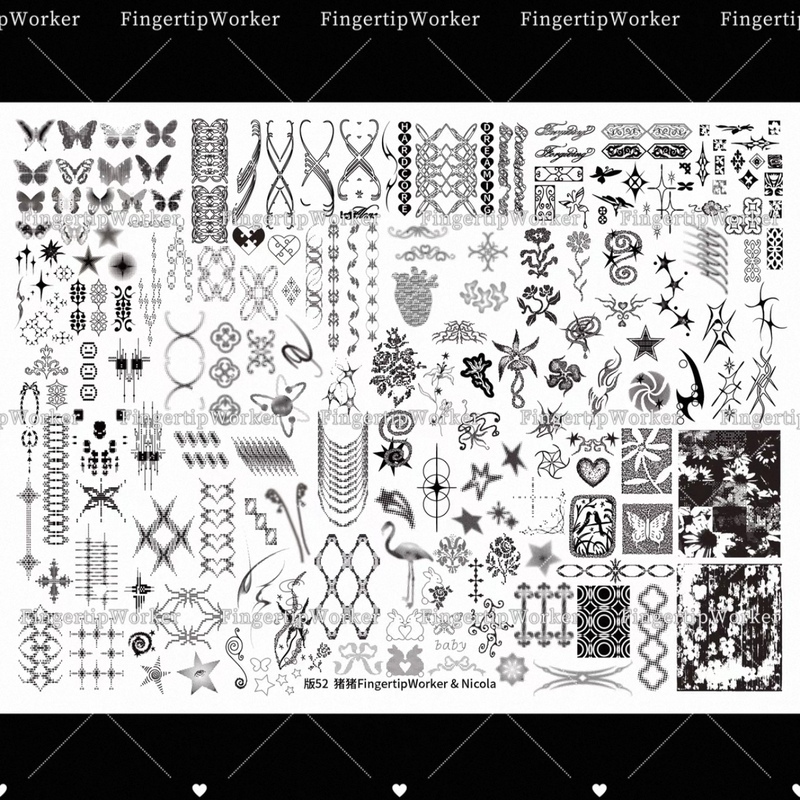 【In Stock, Authentic and Authorized】Piggy Fingertip Worker No. 52 Cyber Nail Art Stamping Plate/Steel Plate 【In Stock, Authentic and Authorized】Piggy Fingertip Worker No. 52 Cyber Nail Art Stamping Plate/Steel Plate