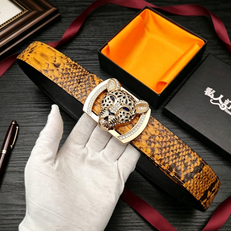 Luxury Brand Belts for Men, First-Layer Cowhide, High-End Leopard Head Snake Pattern Belt, Versatile Youth Jeans Belt Luxury Brand Belts for Men, First-Layer Cowhide, High-End Leopard Head Snake Pattern Belt, Versatile Youth Jeans Belt
