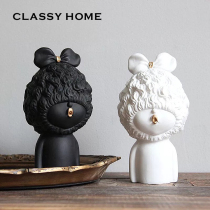 Black and white classic Montour modern sculpture high-grade ornaments European simple American French country pastoral gifts