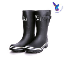 UK Evercreatures rain boots water shoes womens adult big childrens rain shoes womens fashion black mid-tube non-slip