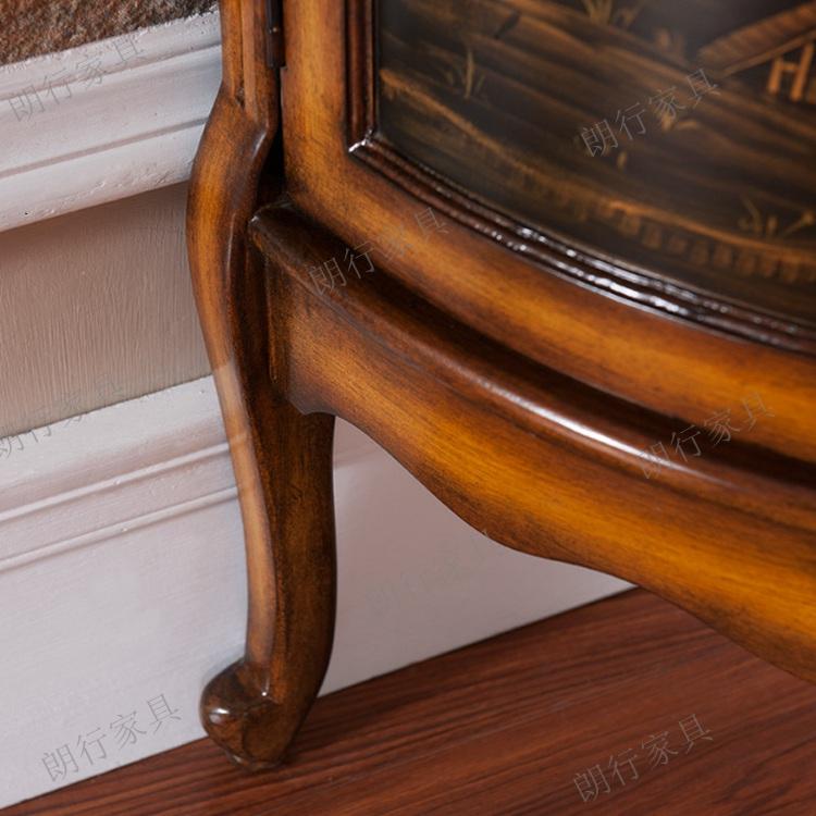 Hiên châu Âu Đài Loan gỗ rắn Mỹ nước Mỹ hiên tủ cuối bảng retro cũ sơn đồ nội thất bán tròn - Bàn / Bàn mẫu bàn ghế đẹp