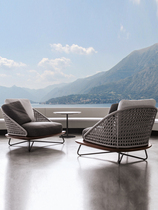 Outdoor sofa courtyard furniture vine balcony living room Art garden tea couch cottage leisure chair combination