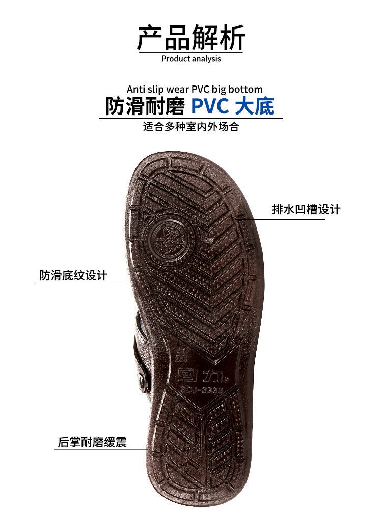 Kéo lại dép cổ điển Thương hiệu nhựa PVC mới mềm và thoải mái chống trượt cha chống trượt giày fashion