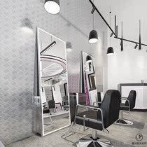 New net red hair salon mirror table Hair salon special single-sided barber shop hair cutting mirror Trendy floor-to-ceiling hot dyeing mirror