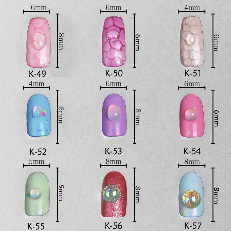 Japanese Dream Bubble Flat Semicircle Transparent Magnifying Glass Jewelry Nail Jewelry 3D Stereo Semicircle Jewelry K49