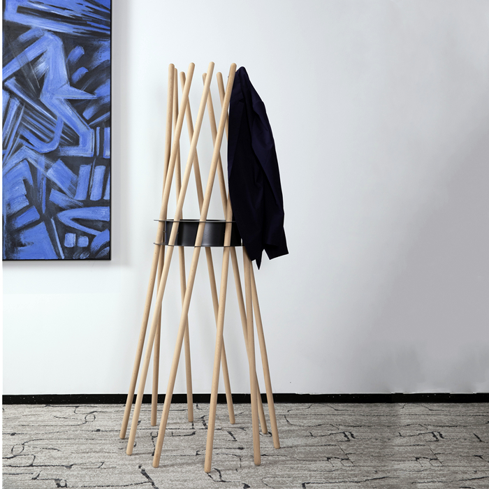 uispair Youspe Nordic creative floor coat rack home office fashion coat hanger beech solid wood