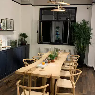 New Chinese big board table irregular whole board tea table solid wood Big Board tea table log big board tea table home whole piece