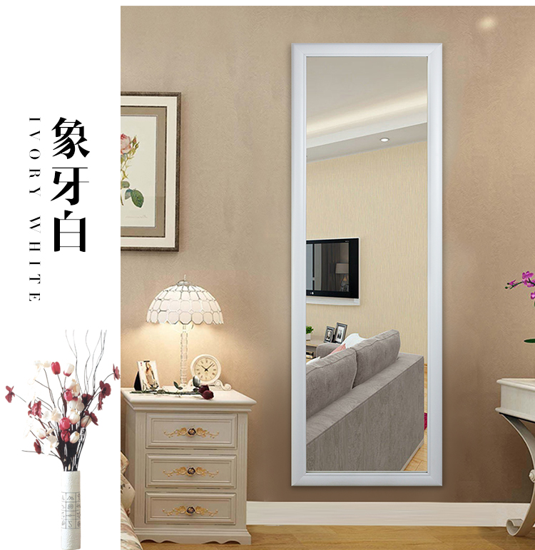 Trung Quốc màu trắng gỗ đầm gương treo tường phù hợp gương toàn thân gương nữ đơn giản cửa hàng quần áo dài gương với khung - Gương gương kính dán tường