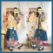 Spot fabric (XiaoJinghua) print sprinkler gold dark flower gauze special shot (single positioning approx. 2.3 meters)