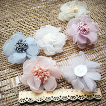 DIY handmade headdress semi-finished product simulation flower wedding flower Western sand flower burning edge 8cm peony sand flower