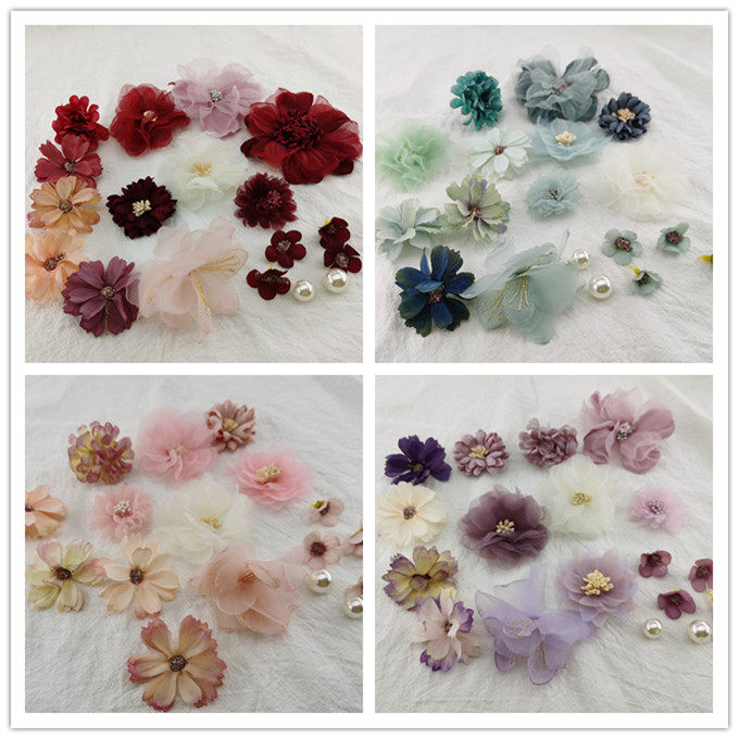 Small Cardamom Hanfu Headwear Diy Material Bag Handmade Ancient Clothing Country Wind Head Decoration Flowers Sea Big World Silk Flowers