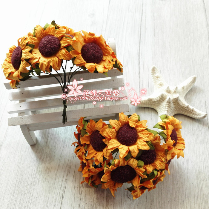 DIY Handmade Material Accessories Flower Rings Material Delight Box Accessories Paper Flowers Sunflower Sunflower Beam 10 Dove