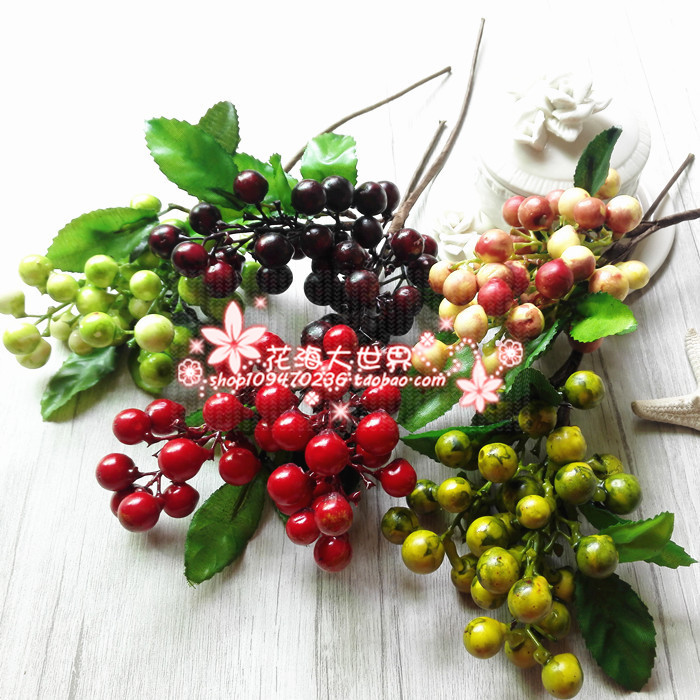 Forest department photo props retro headwear straw hat decoration DIY simulation material garland blueberry cranberry berry bunch
