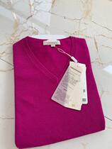 e three standard 100% pure cashmere womens round neck V collar pullover sweater 200-230g multicolor M-XL size small