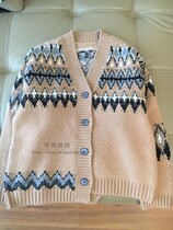 Generation 100% Cashmere Women Cardigan Thickened Jacquard Winter Wide Profile Size Large 580-660G S-XL