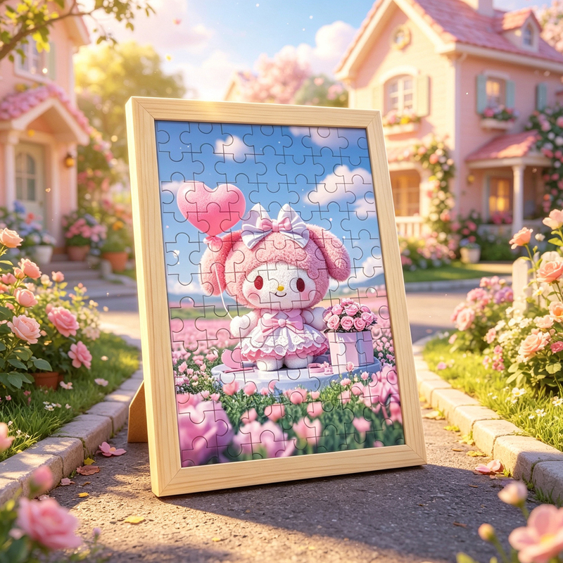 Melody Cartoon Puzzle with Photo Frame, Desk Office Children's Handmade Toy, Stress-Relief Gift, New Model