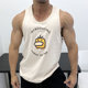 Pure cotton fabric vest muscular men's summer round collar