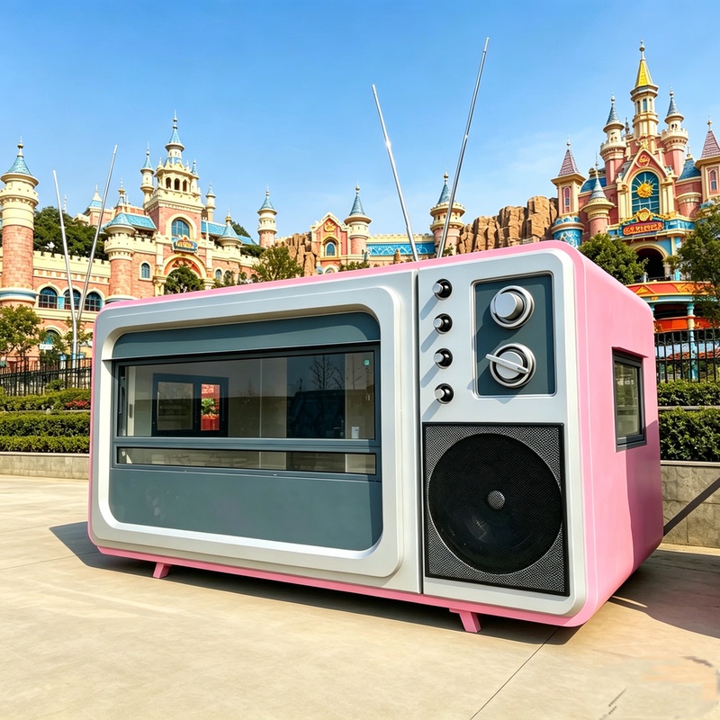 Trendy Tourist Attraction Retro Tv Food Truck Outdoor Mobile Milk Tea and Cold Drink Stall Multifunctional Food Truck