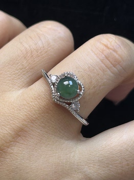 Natural a-grade jade egg-faced ring, fashionable, versatile, temperamental, live, adjustable, gift for women 814125