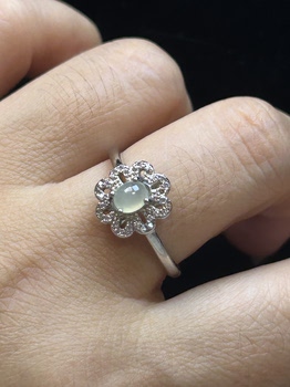Natural burmese a-grade white ice ring, light, luxurious and versatile, adjustable women’s living ring 814159