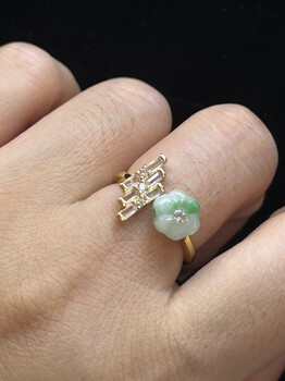 New chinese style plum blossom ring, light luxury, versatile and adjustable women’s living ring 814158
