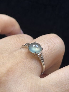 Natural a-grade jade egg-faced ring, fashionable and versatile, high-ice women's opening, adjustable gift giving 814131