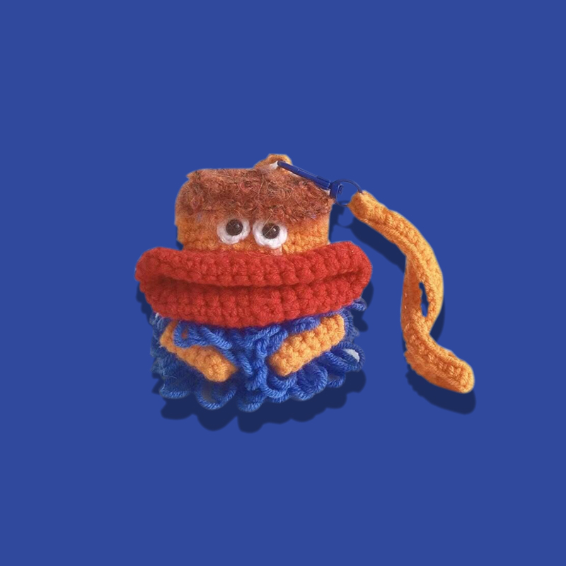 Plullied knitted sausage mouth is suitable for AirPods1 2 generation protective suit Apple 3 generation Pro headphones soft shell personality woman