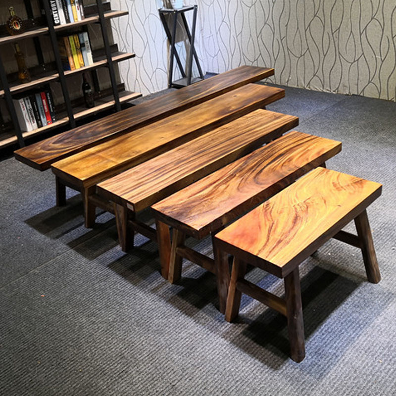 Walnuts Wood Strip Bench Solid Wood Log Desk Solid Wood Large Plate Chair Accessories Large Plate Eight-Foot Square Bench
