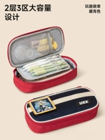 Интересный значок ручка-пакет-тибец синий цвет