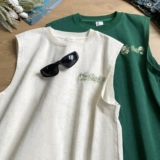 Шелковый жилет, летняя спортивная футболка без рукавов, в американском стиле, с вышивкой