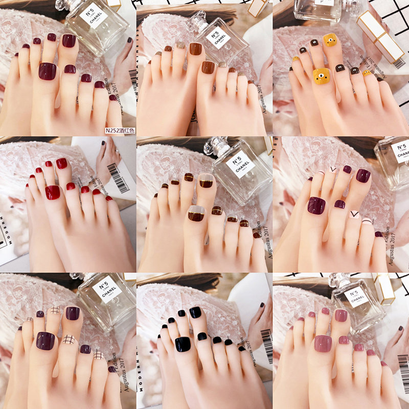 Foot nail patch nails with toenails finished nails false nails removable wearable wearable woman
