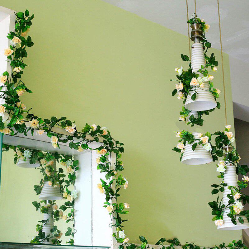 Decorative air-conditioning pipes to block indoor heating pipes simulation rose rattan fake leaves vines fake flowers plastic