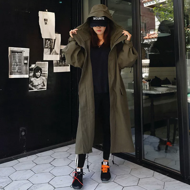 Длинное trench coat, модная куртка, худи для студентов, oversize, максимальная длина