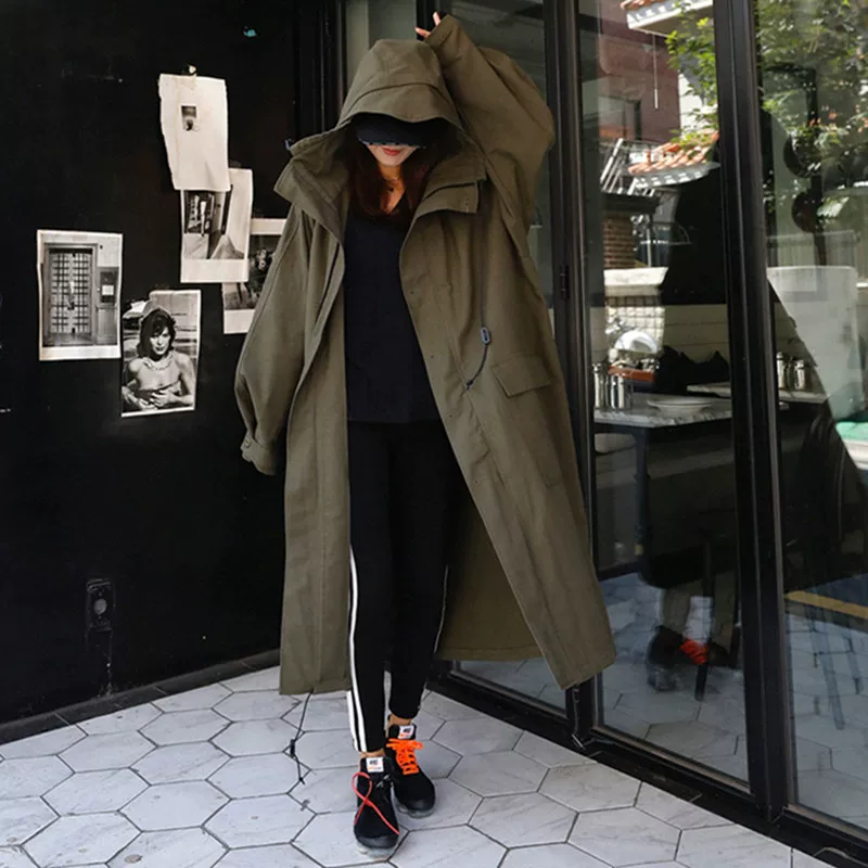 Длинное trench coat, модная куртка, худи для студентов, oversize, максимальная длина